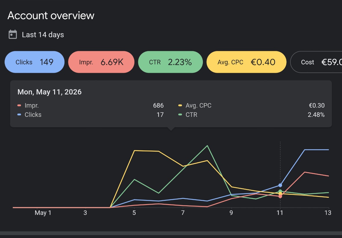 Google Ads campaign results
